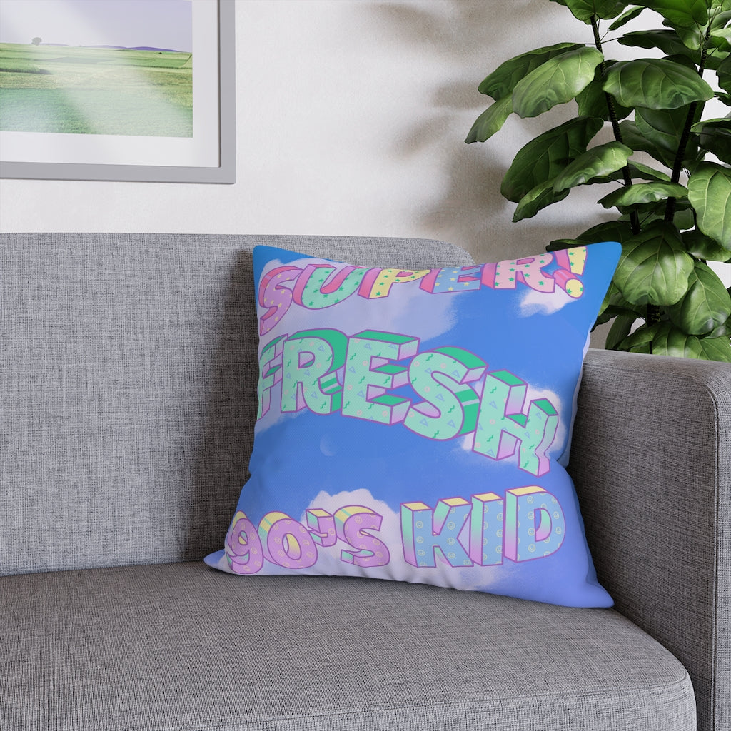 Super Fresh 90s Kid Pillow Case - Throw Pillow Cover - Grandmillennial Style