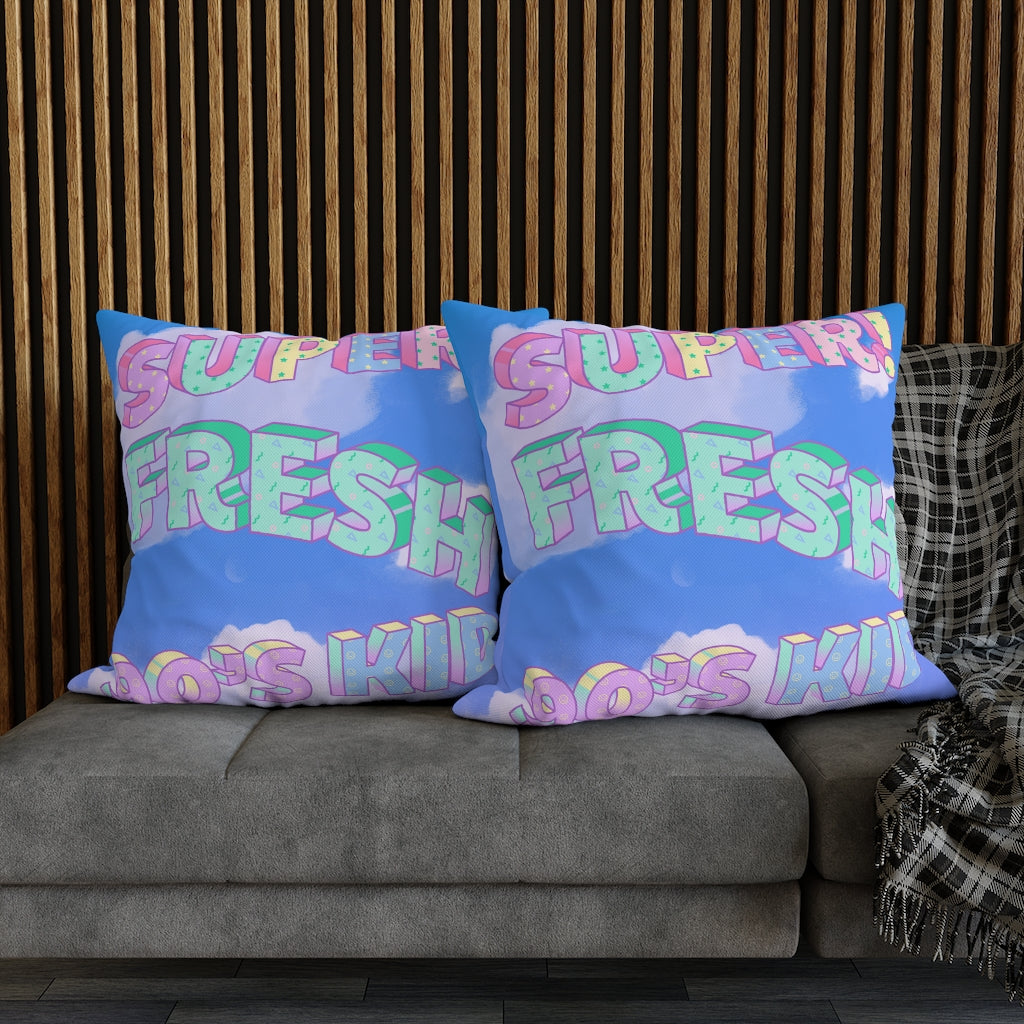 Super Fresh 90s Kid Pillow Case - Throw Pillow Cover - Grandmillennial Style