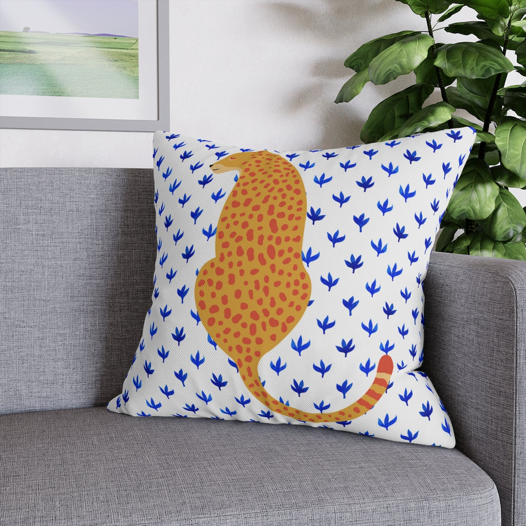 Orange Cheetah Pillow Case - Throw Pillow Cover - Grandmillennial Style