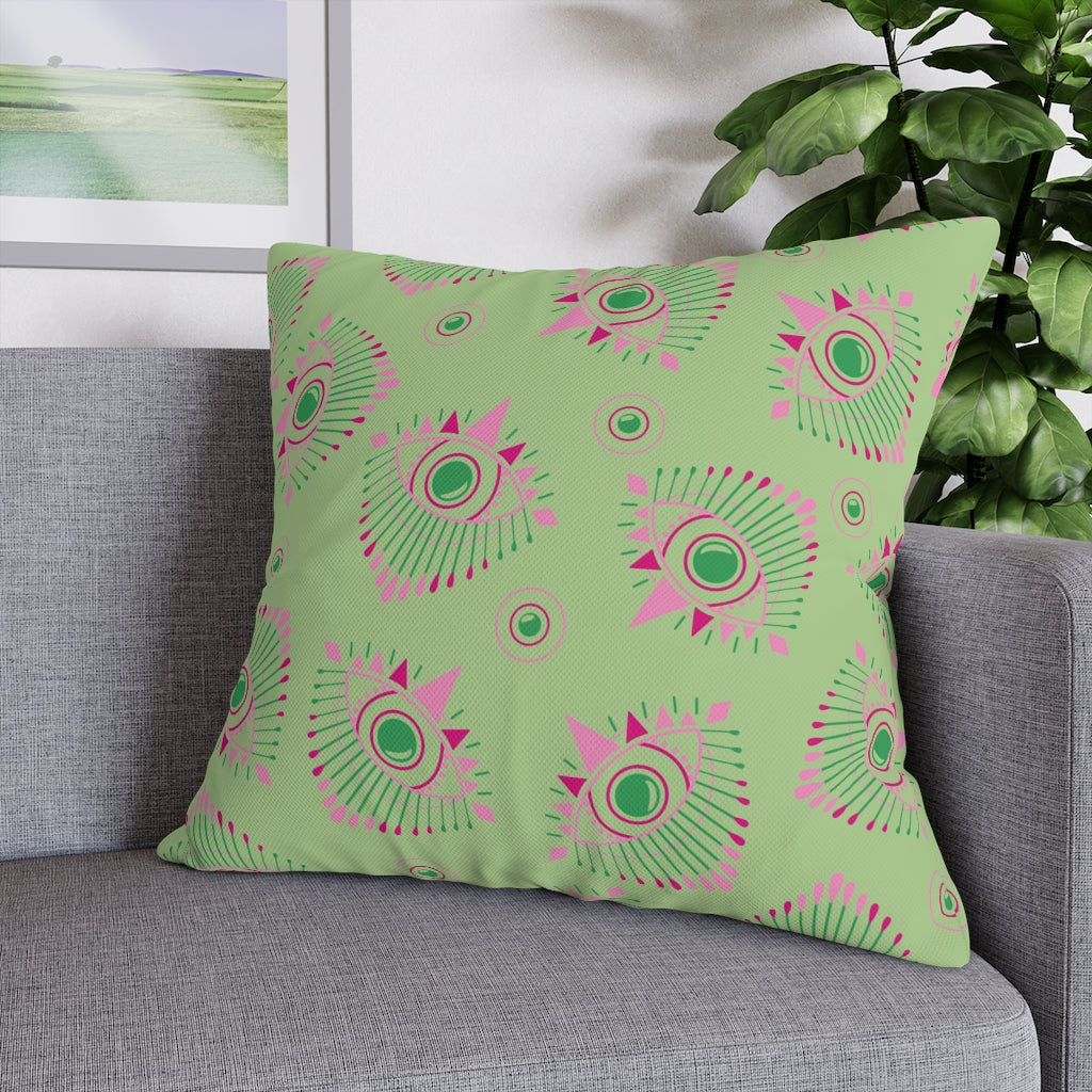 Henna Eyes Green Pillow Case - Throw Pillow Cover - Grandmillennial Style