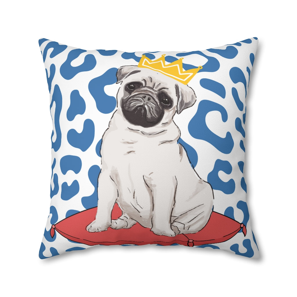 Royal Pug Pillow Case - Throw Pillow Cover - Grandmillennial Style