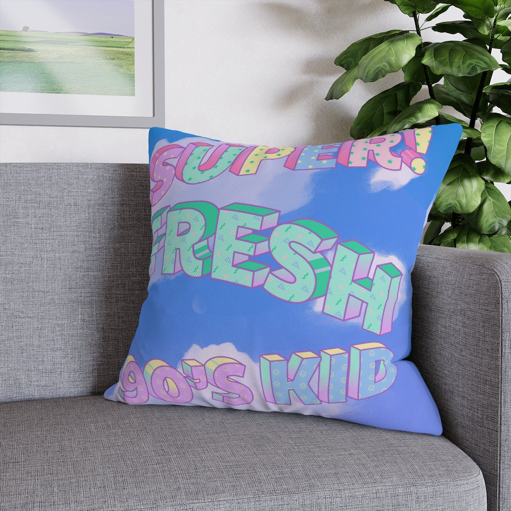 Super Fresh 90s Kid Pillow Case - Throw Pillow Cover - Grandmillennial Style