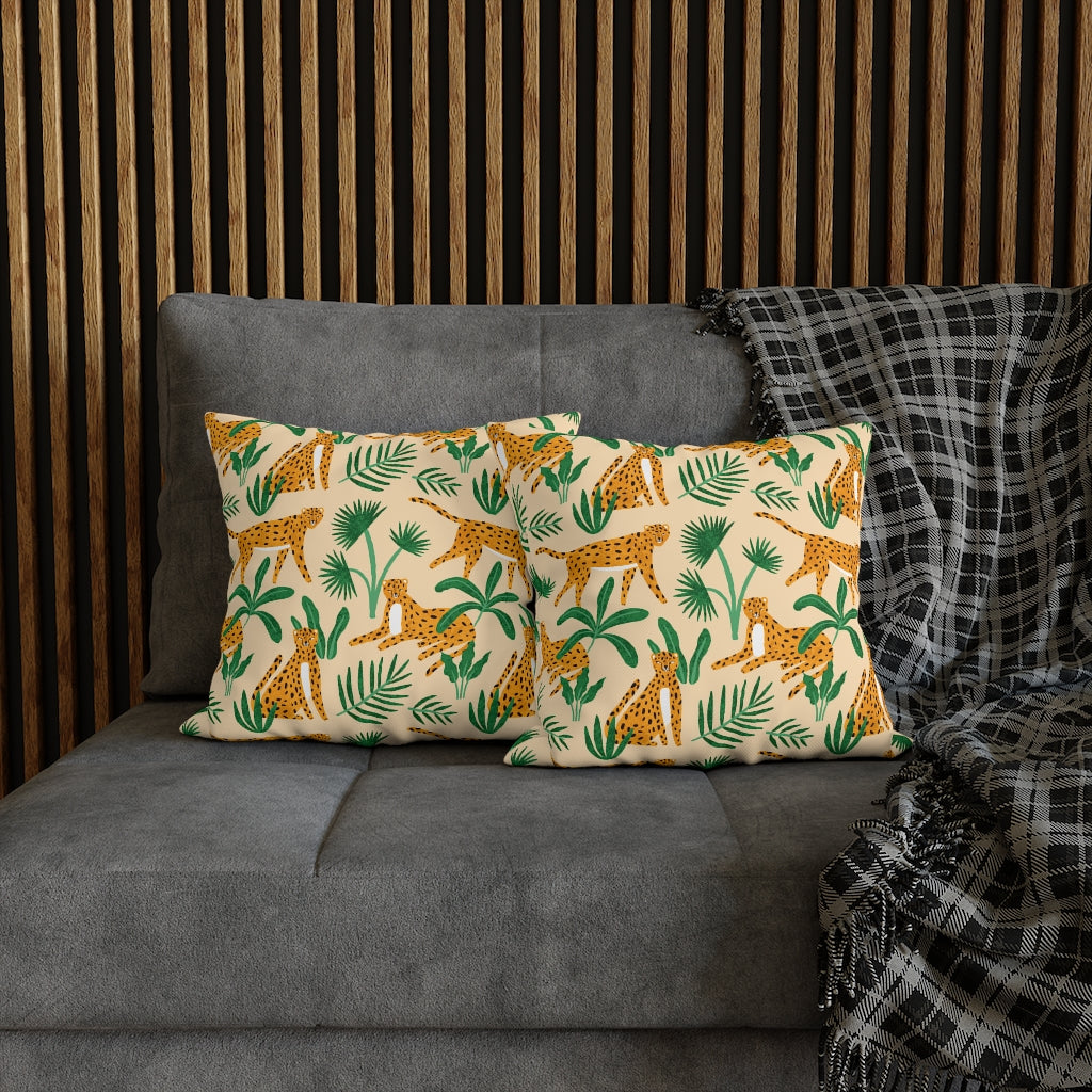 Jungle Cheetah Pillow Case - Throw Pillow Cover - Grandmillennial Style