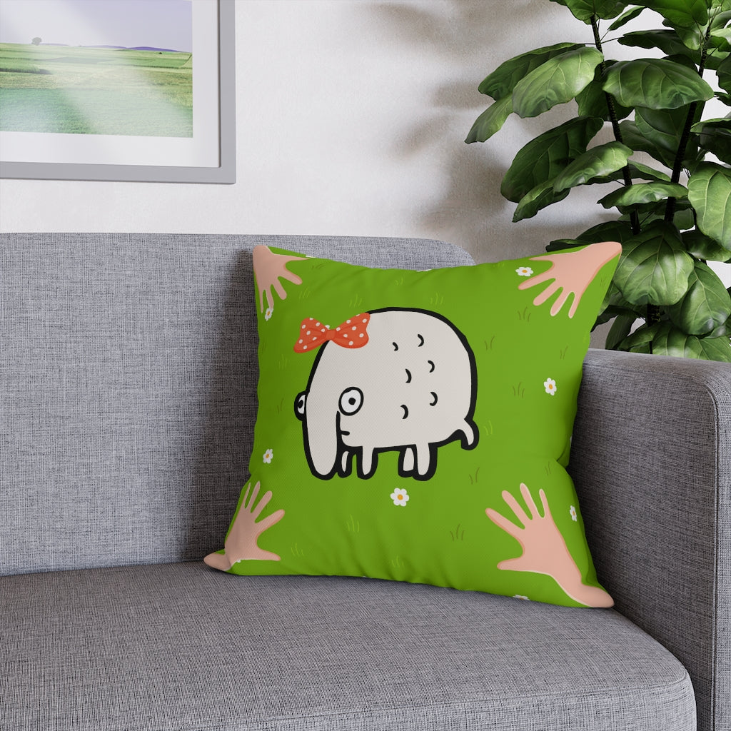 Cute Monster Pillow Case - Throw Pillow Cover - Grandmillennial Style