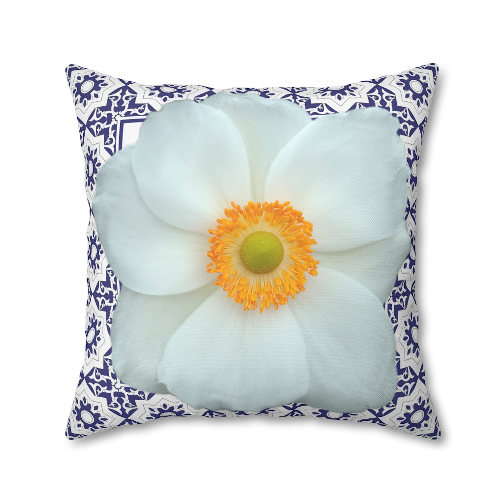 Japanese Anemone Pillow Case - Throw Pillow Cover - Grandmillennial Style