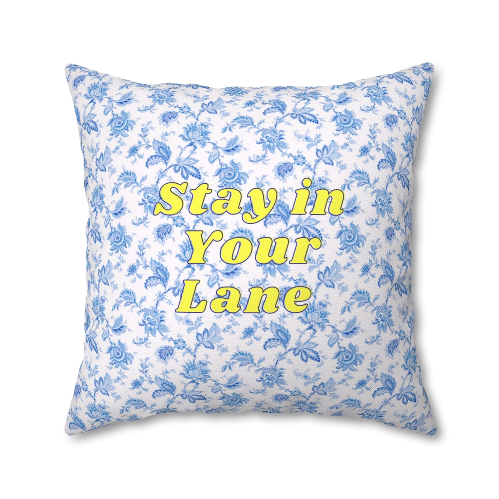 Stay in Your Lane Pillow Case - Throw Pillow Cover - Grandmillennial Style