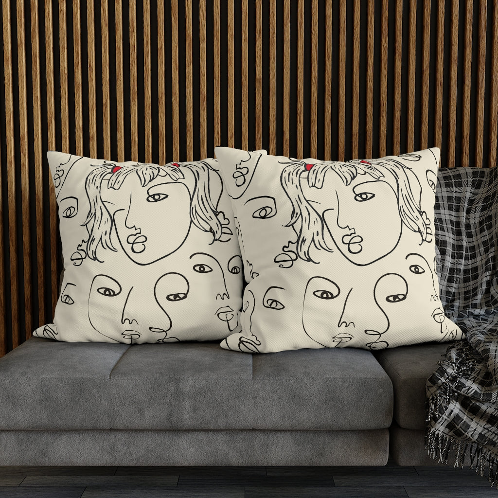 Picasso Girl Pillow Case - Throw Pillow Cover - Grandmillennial Style