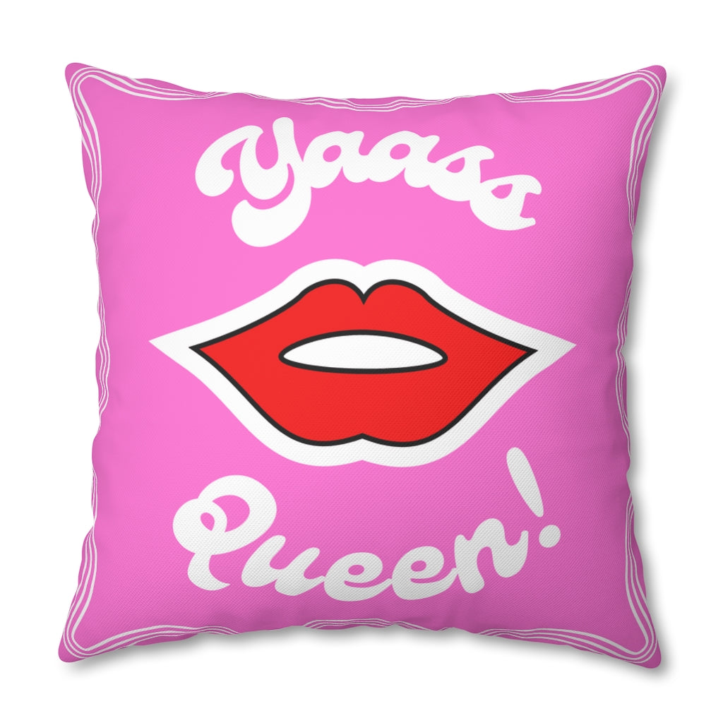 Yaass Queen Pillow Case - Throw Pillow Cover - Grandmillennial Style