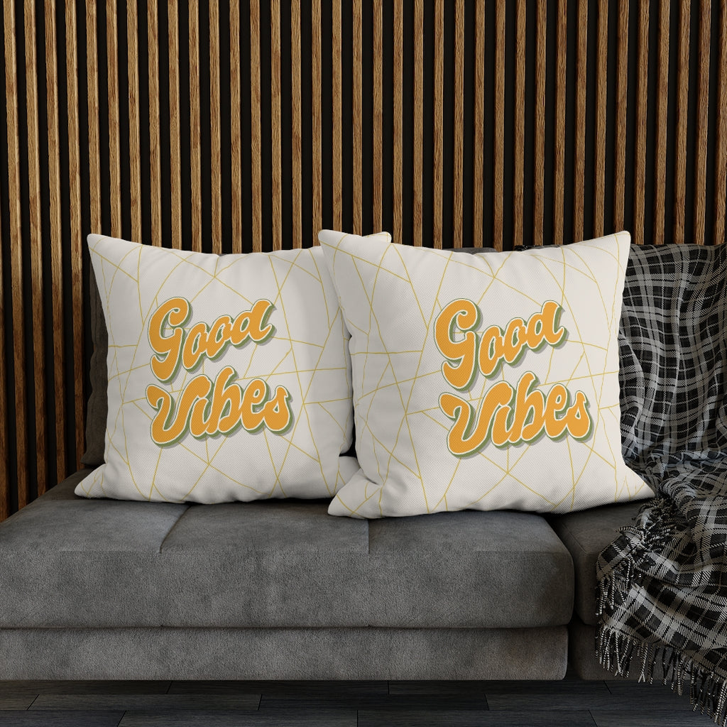 Good Vibes Pillow Case - Throw Pillow Cover - Grandmillennial Style