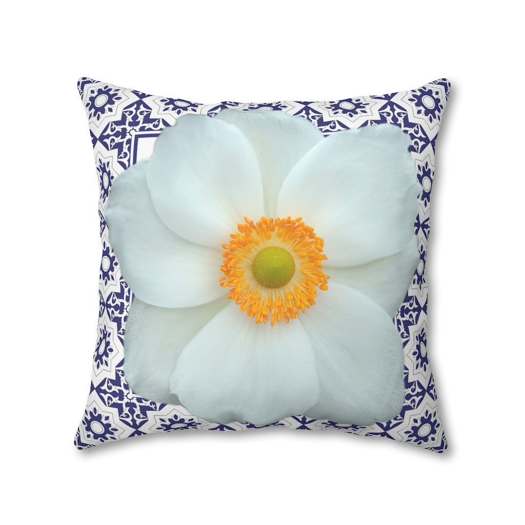 Japanese Anemone Pillow Case - Throw Pillow Cover - Grandmillennial Style