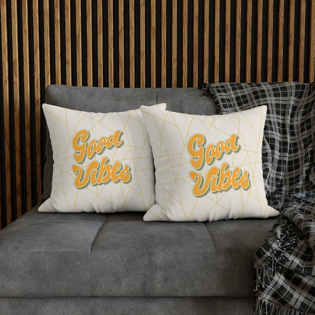 Good Vibes Pillow Case - Throw Pillow Cover - Grandmillennial Style