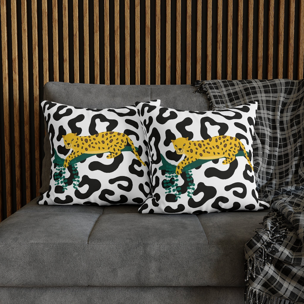 Lazy Leopard Pillow Case - Throw Pillow Cover - Grandmillennial Style