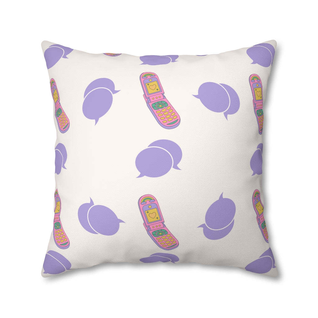 90s Conversation Pillow Case - Throw Pillow Cover - Grandmillennial Style