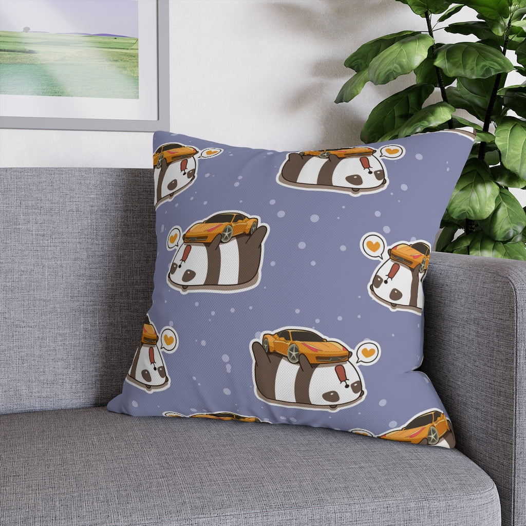 Panda Loves Car Pillow Case - Throw Pillow Cover - Grandmillennial Style