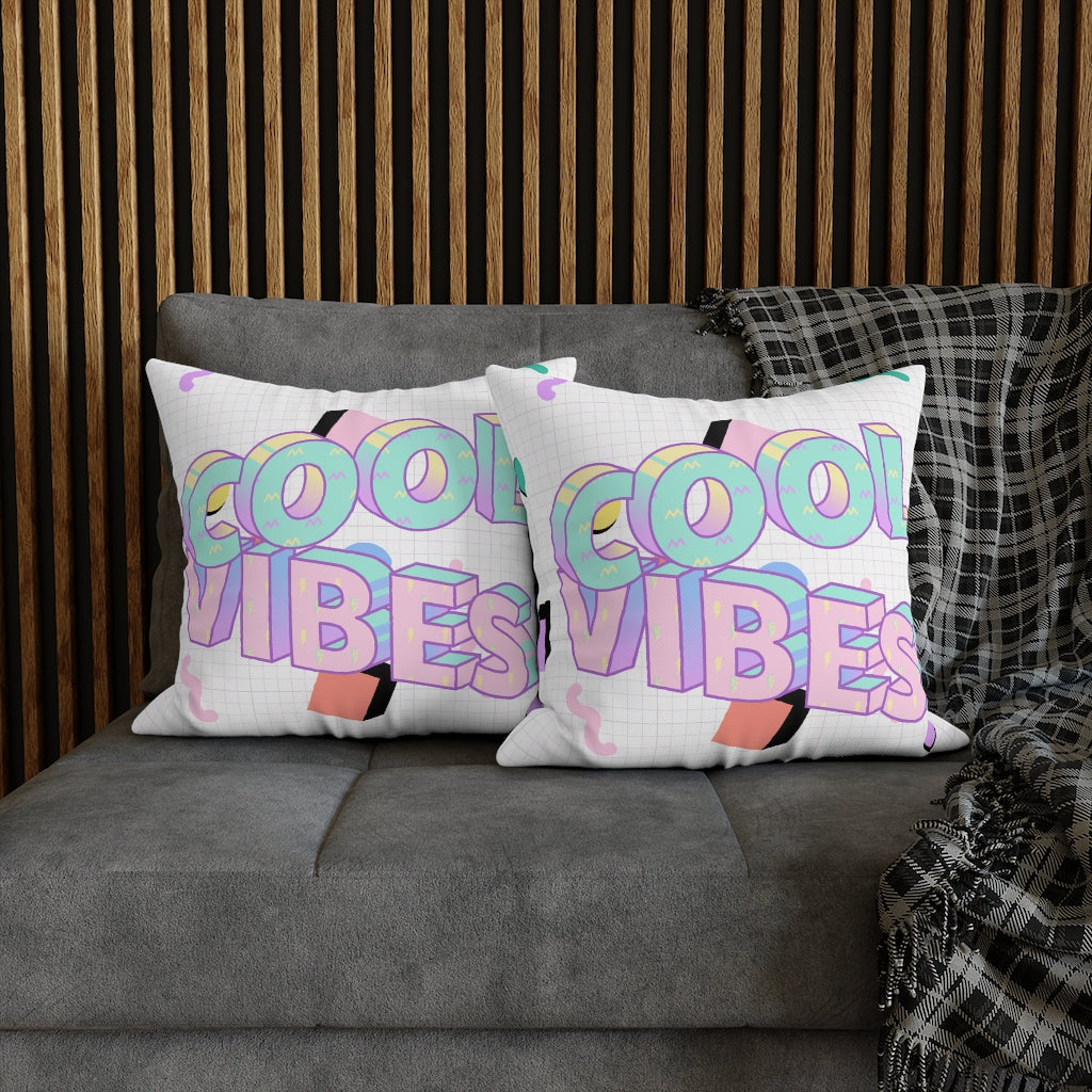 Cool Vibes Pillow Case - Throw Pillow Cover - Grandmillennial Style