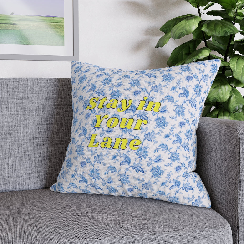 Stay in Your Lane Pillow Case - Throw Pillow Cover - Grandmillennial Style