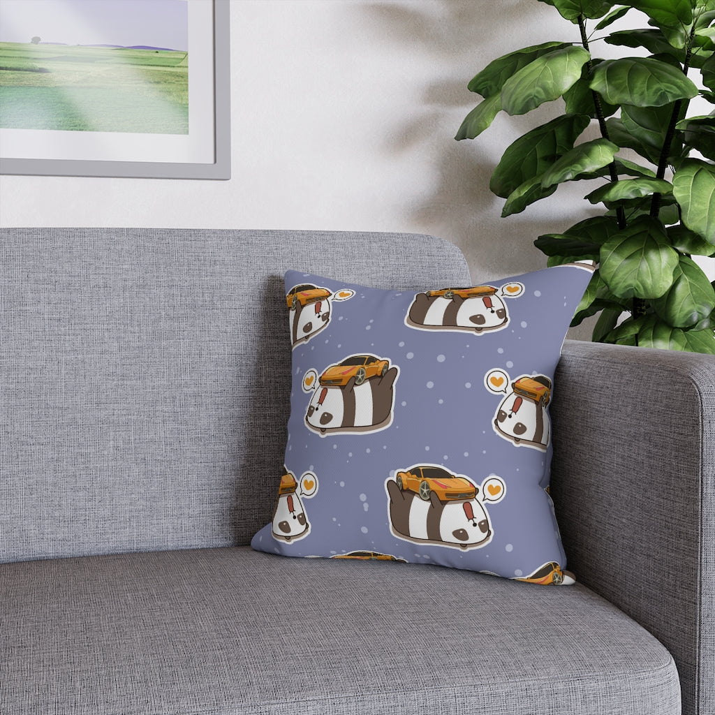 Panda Loves Car Pillow Case - Throw Pillow Cover - Grandmillennial Style