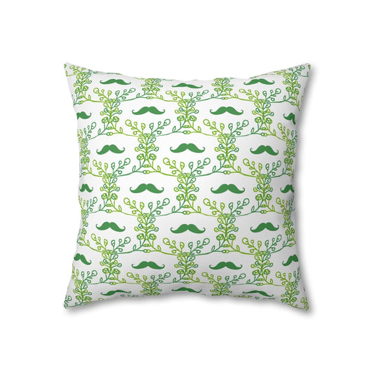 Mustache Plant Pillow Case - Throw Pillow Cover - Grandmillennial Style