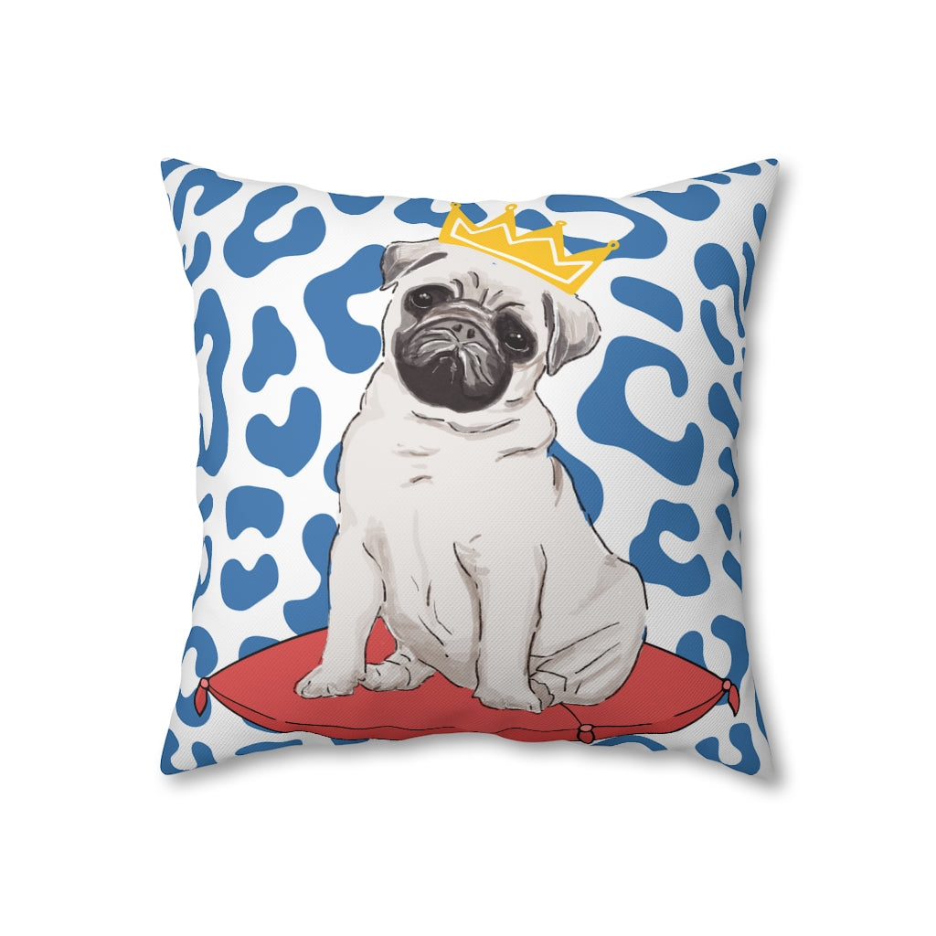 Royal Pug Pillow Case - Throw Pillow Cover - Grandmillennial Style