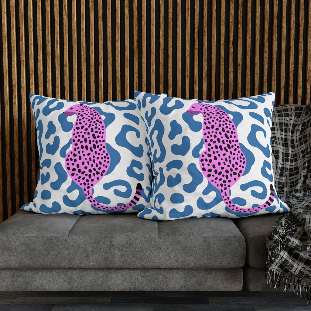 Pink Cheetah Pillow Case - Throw Pillow Cover - Grandmillennial Style