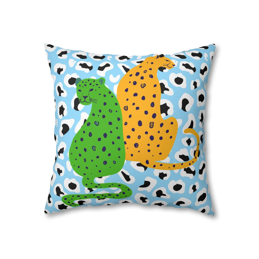 Cheetah Couple Pillow Case - Throw Pillow Cover - Grandmillennial Style