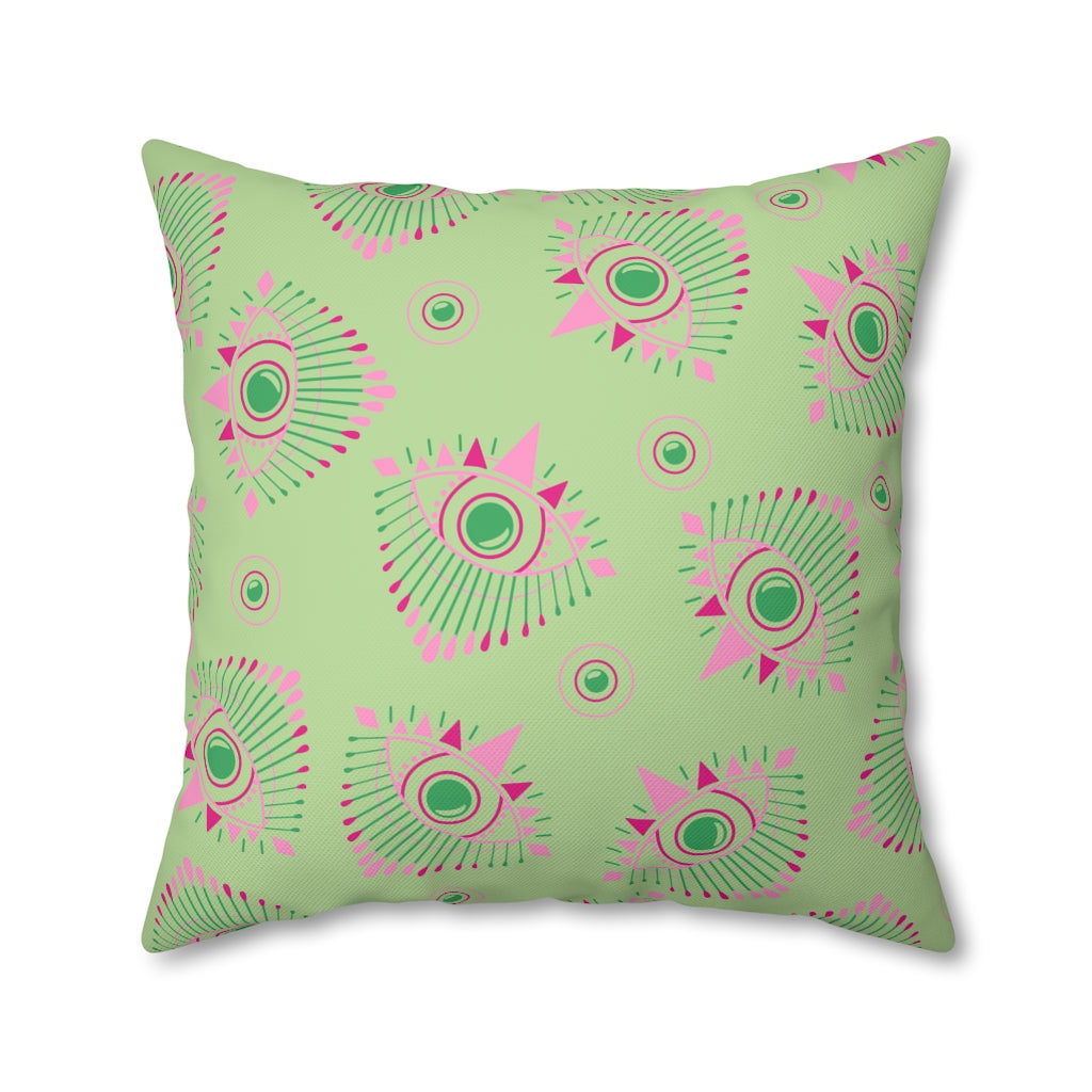 Henna Eyes Green Pillow Case - Throw Pillow Cover - Grandmillennial Style