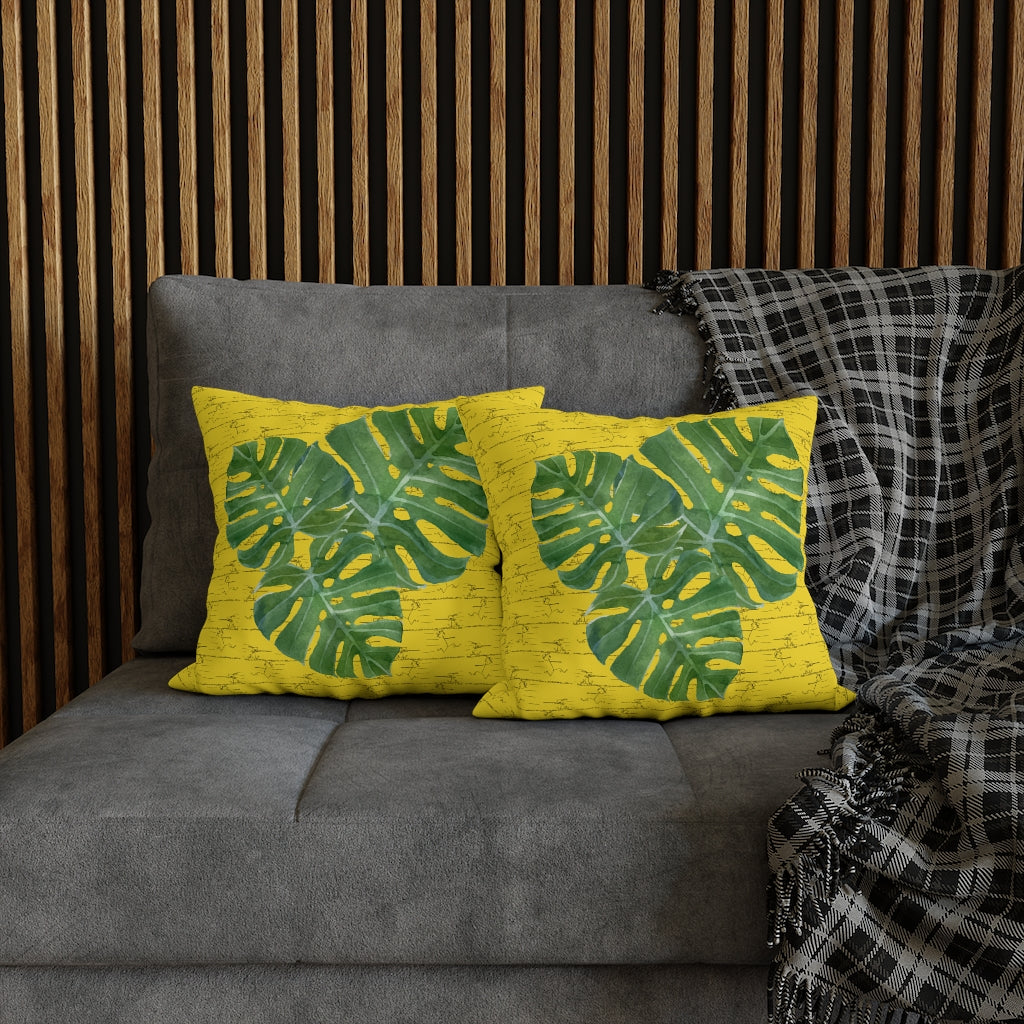 Bunny Attack Yellow Pillow Case - Throw Pillow Cover - Grandmillennial Style