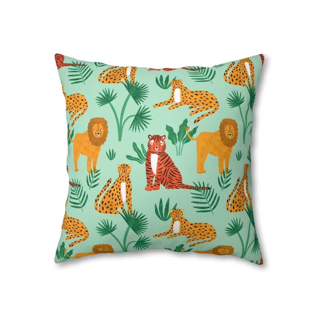 Jungle Meeting Pillow Case - Throw Pillow Cover - Grandmillennial Style