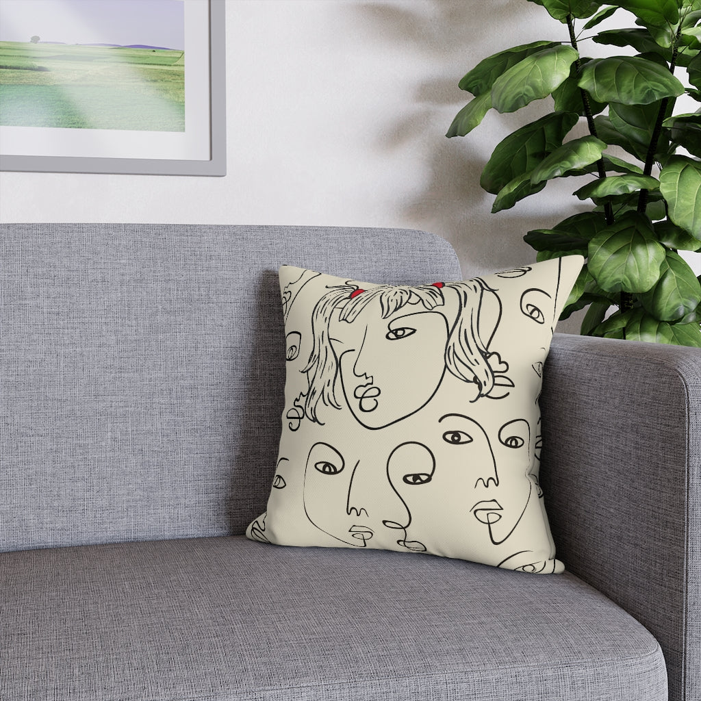 Picasso Girl Pillow Case - Throw Pillow Cover - Grandmillennial Style