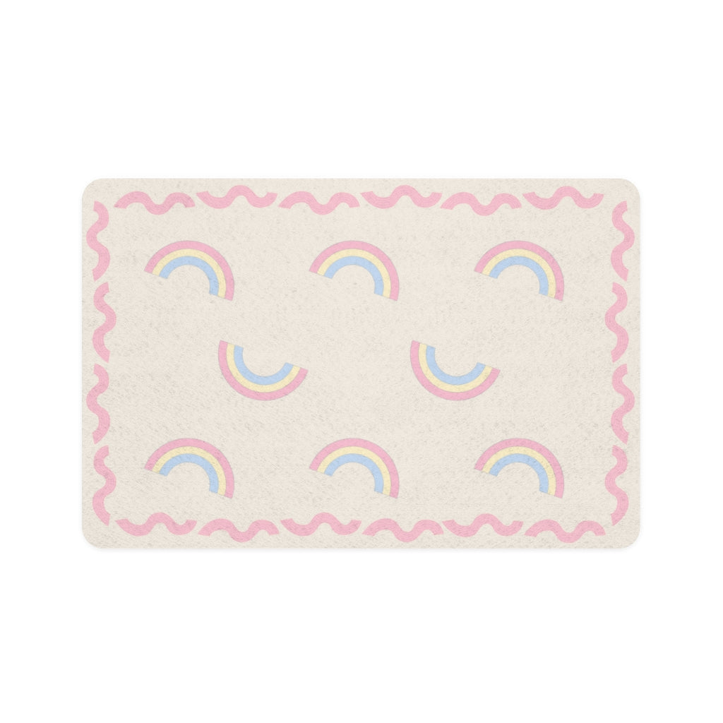 Pastel Rainbow Pet Food Mat