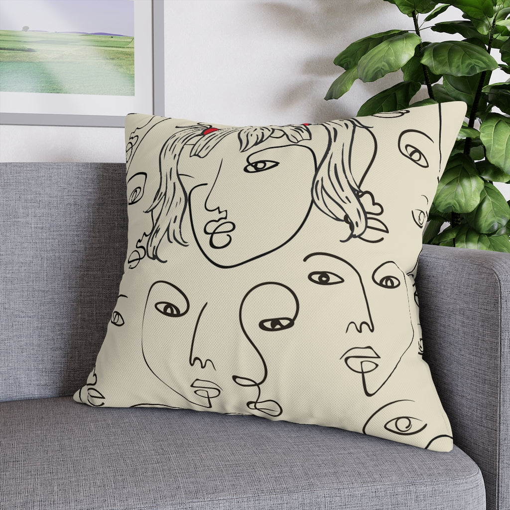 Picasso Girl Pillow Case - Throw Pillow Cover - Grandmillennial Style