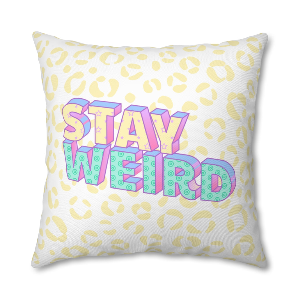 Stay Weird Pillow Case - Throw Pillow Cover - Grandmillennial Style