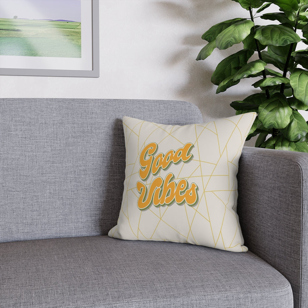 Good Vibes Pillow Case - Throw Pillow Cover - Grandmillennial Style