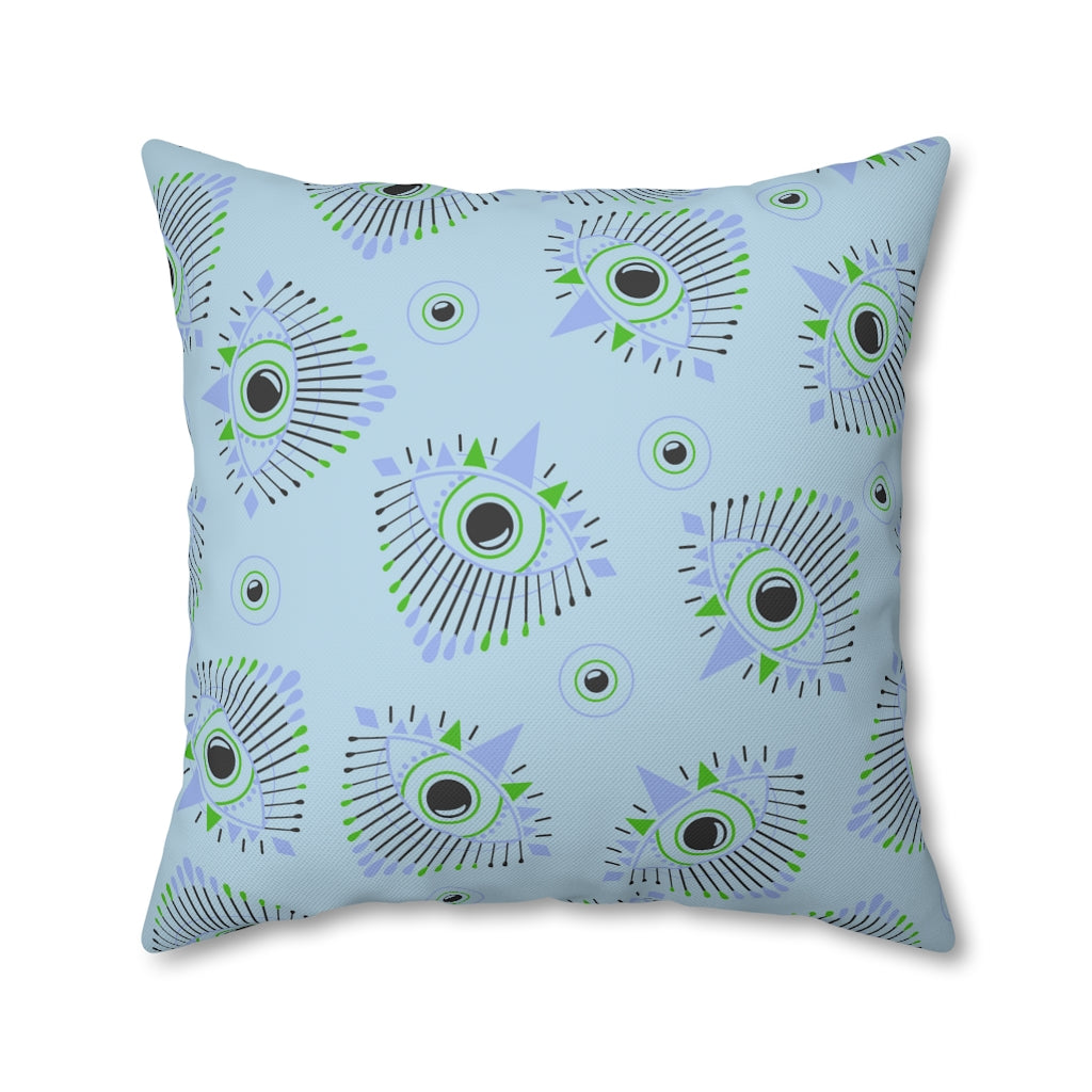 Henna Eyes Blue Pillow Case - Throw Pillow Cover - Grandmillennial Style