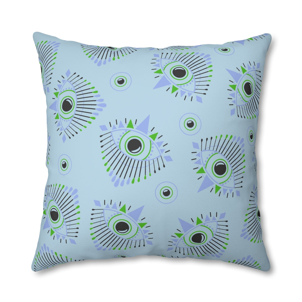 Henna Eyes Blue Pillow Case - Throw Pillow Cover - Grandmillennial Style