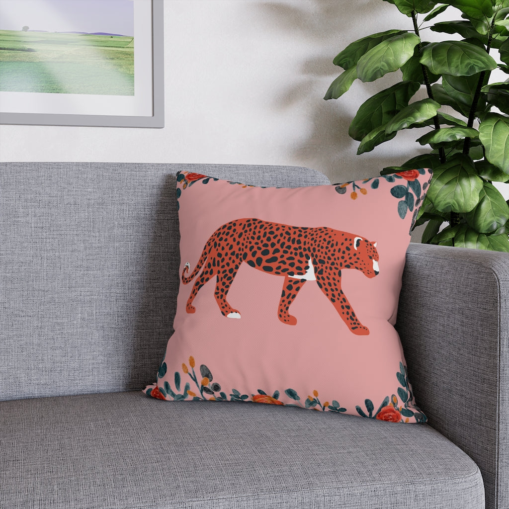 Pink Leopard Pillow Case - Throw Pillow Cover - Grandmillennial Style