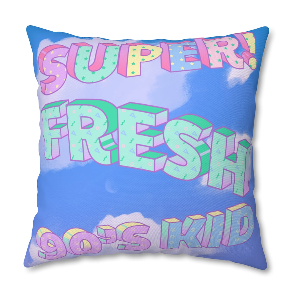 Super Fresh 90s Kid Pillow Case - Throw Pillow Cover - Grandmillennial Style