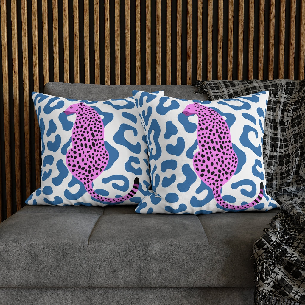 Pink Cheetah Pillow Case - Throw Pillow Cover - Grandmillennial Style