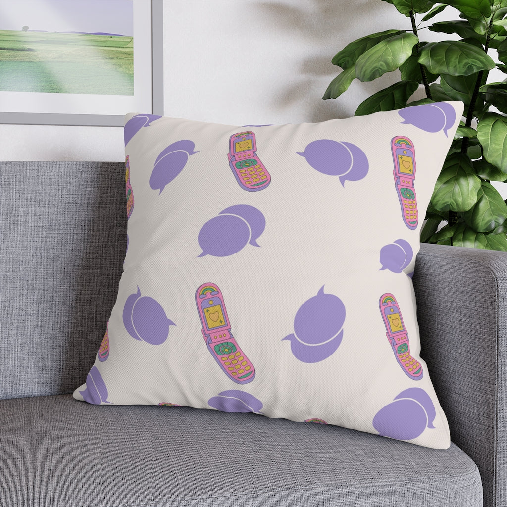 90s Conversation Pillow Case - Throw Pillow Cover - Grandmillennial Style