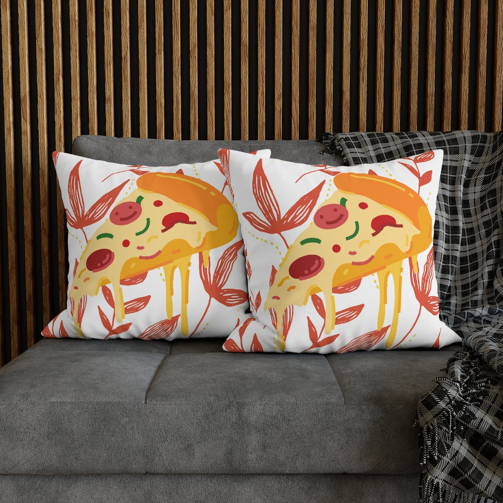 Slice of Pizza Pillow Case - Throw Pillow Cover - Grandmillennial Style