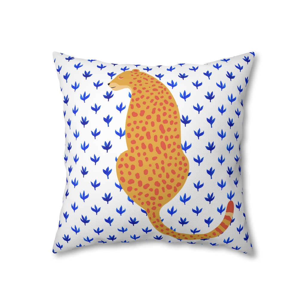 Orange Cheetah Pillow Case - Throw Pillow Cover - Grandmillennial Style