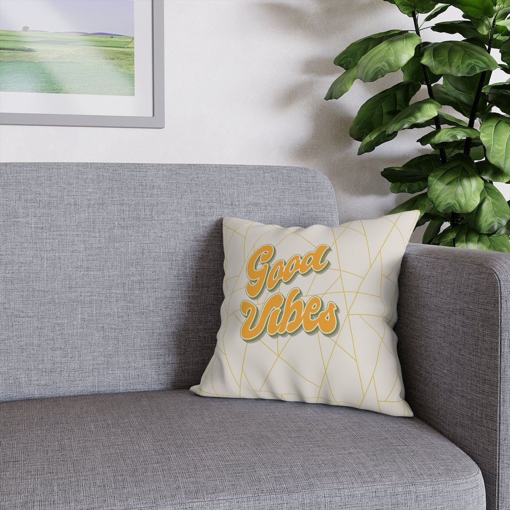 Good Vibes Pillow Case - Throw Pillow Cover - Grandmillennial Style