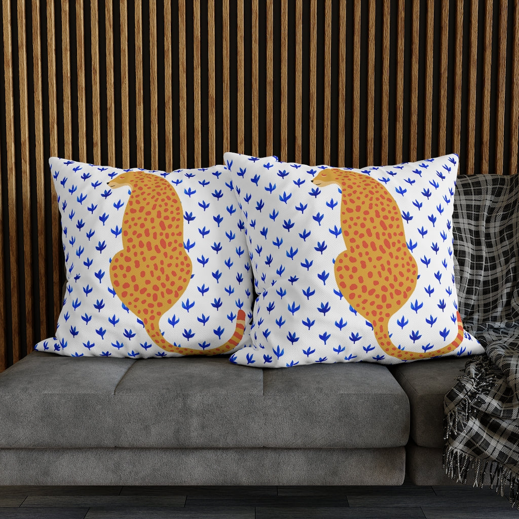 Orange Cheetah Pillow Case - Throw Pillow Cover - Grandmillennial Style