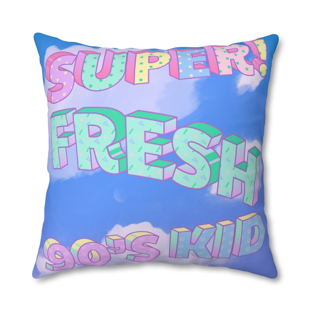 Super Fresh 90s Kid Pillow Case - Throw Pillow Cover - Grandmillennial Style