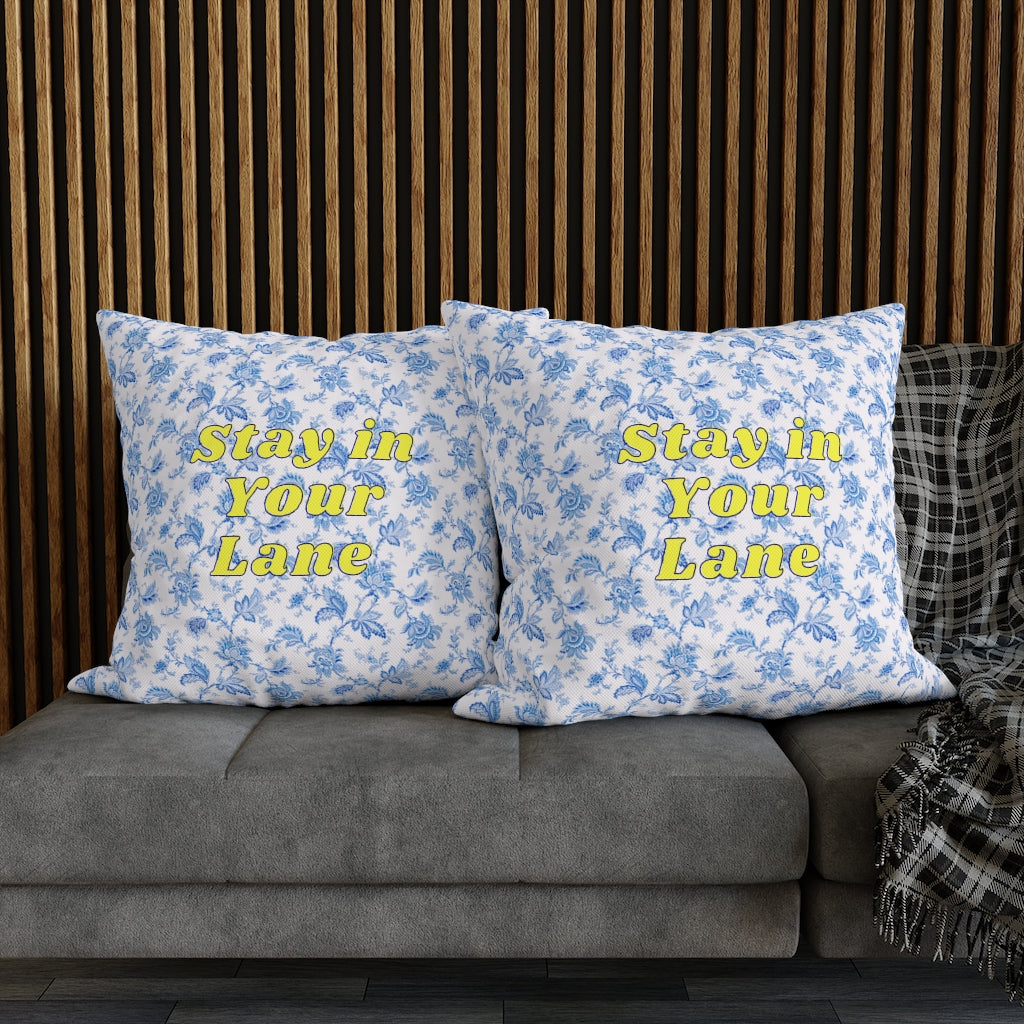 Stay in Your Lane Pillow Case - Throw Pillow Cover - Grandmillennial Style