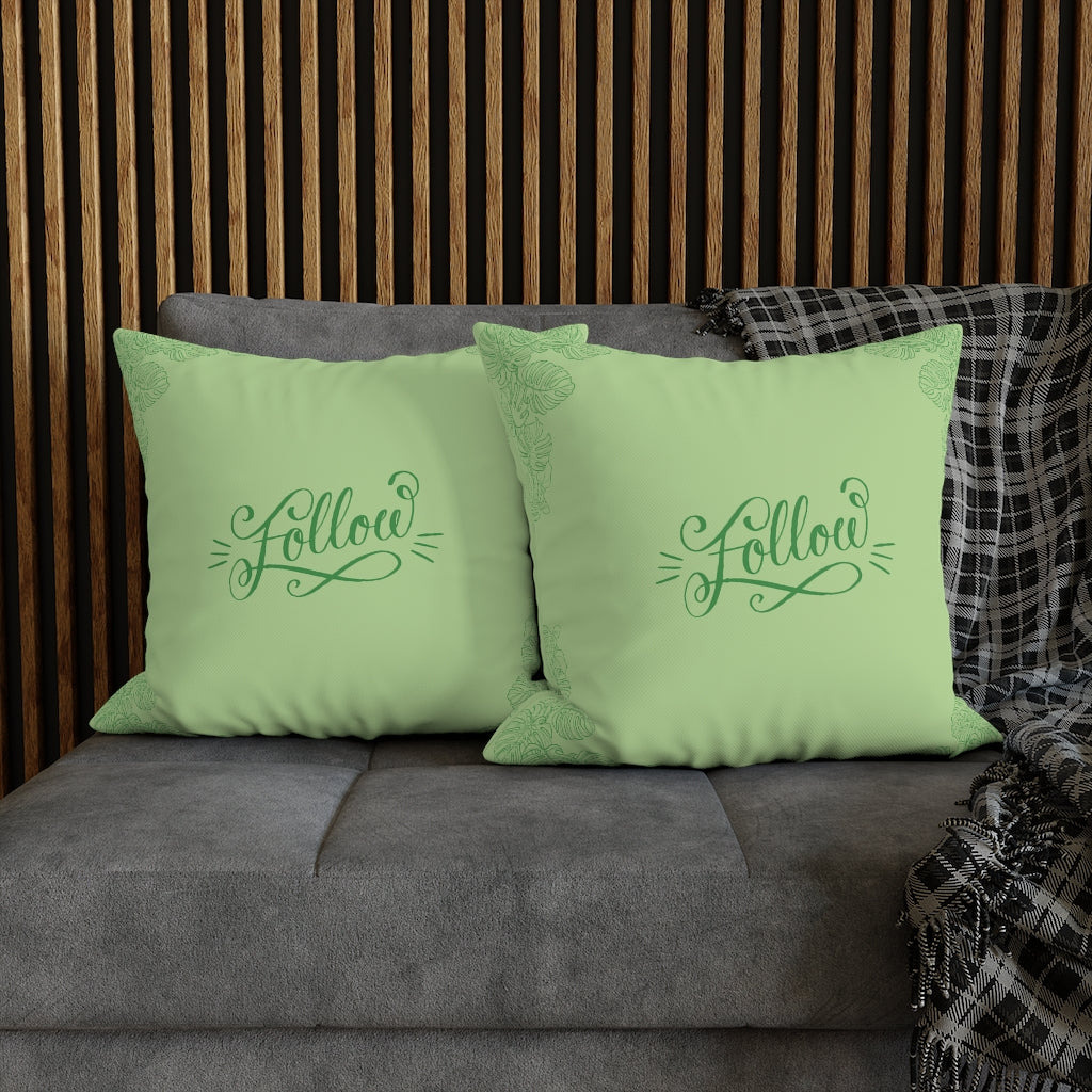 Follow Pillow Case - Throw Pillow Cover - Grandmillennial Style