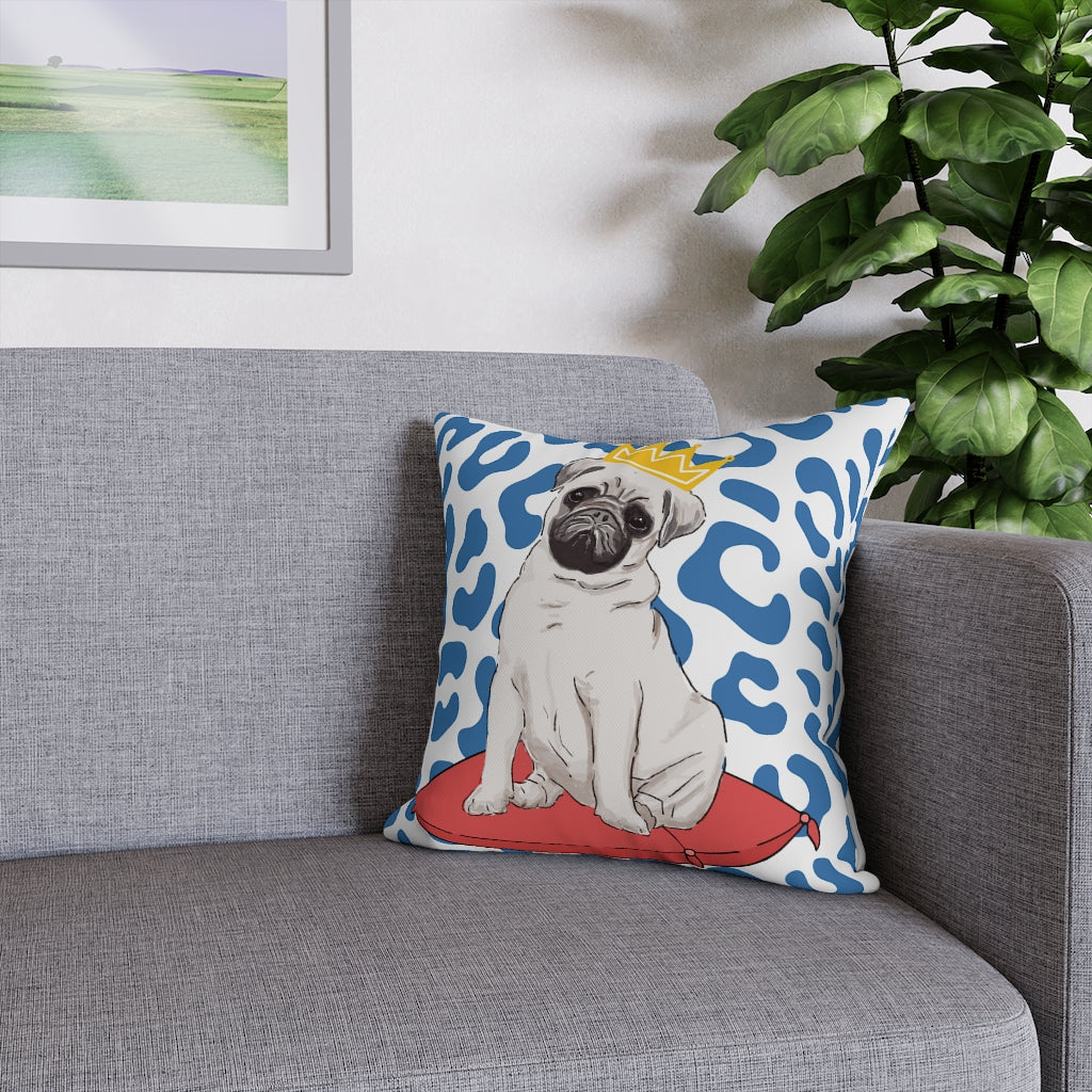 Royal Pug Pillow Case - Throw Pillow Cover - Grandmillennial Style