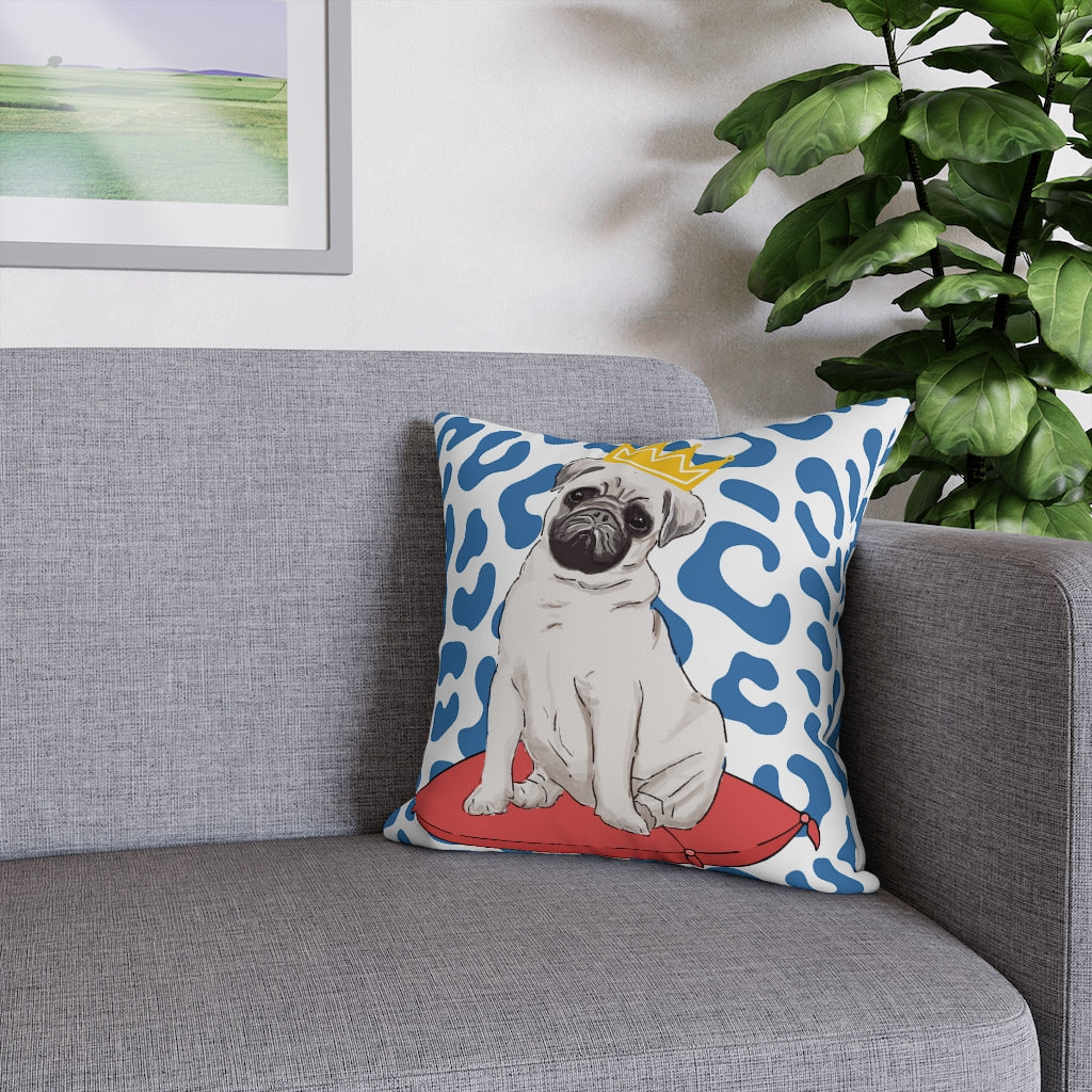 Royal Pug Pillow Case - Throw Pillow Cover - Grandmillennial Style