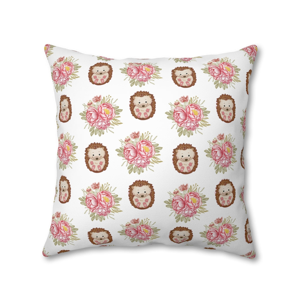 Hedgehog Pillow Case - Throw Pillow Cover - Grandmillennial Style