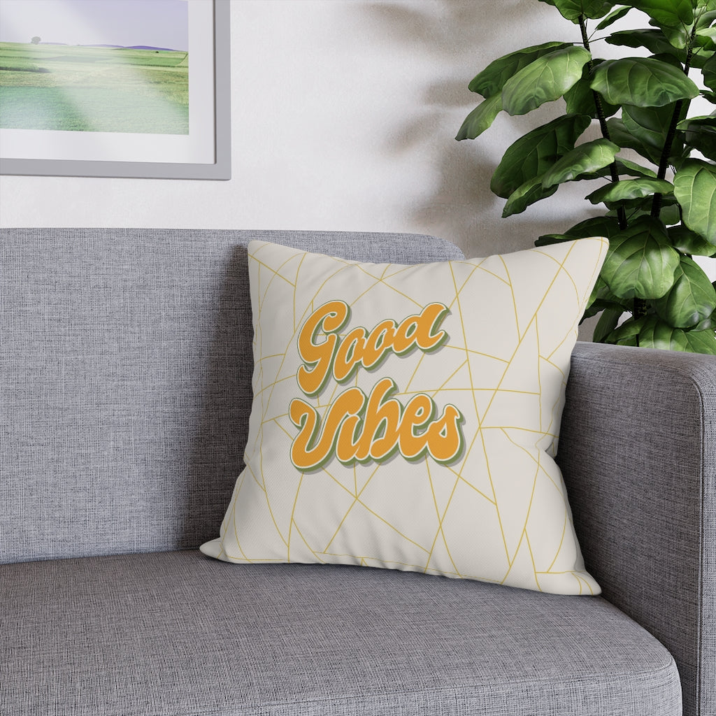 Good Vibes Pillow Case - Throw Pillow Cover - Grandmillennial Style